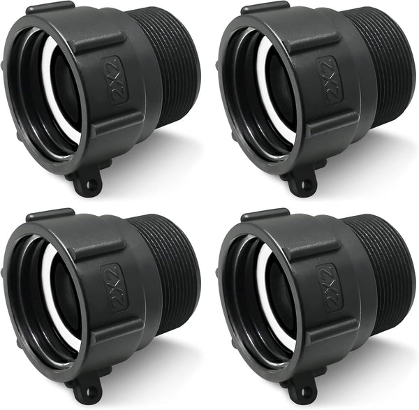 275 330 Gallon IBC Tote Adapter 2" Female Buttress Coarse Thread x 2" Male NPT Pipe Thread Food Grade Water Tank