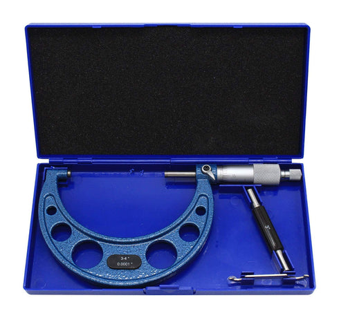 Outside Micrometer 3-4" Measuring Range, Professional Premium Precision Tool 0.0001" Graduation