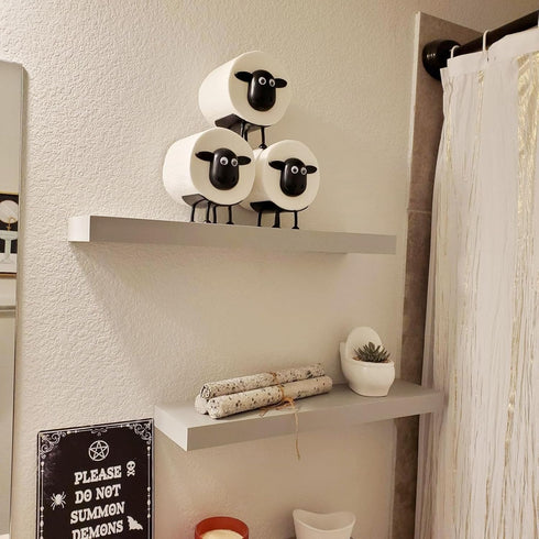 3-Pack Set, Packaging Sheep Toilet Paper Roll Holder OPP - Cute Bathroom Organizer with Adorable Design
