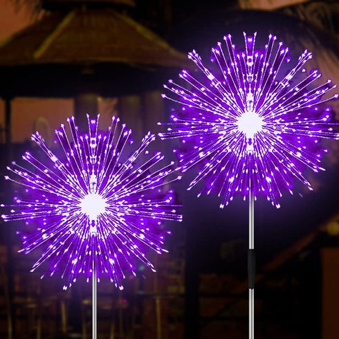 JJGoo Solar Garden Lights - 2 Pack 180 LEDs Solar Firework Lights for Outdoor Waterproof