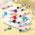 Geosar 24 Pcs Retractable Shuttle Pens – 4 in 1 Carabiner Nurse Pens with Keychain Clip Holder for Office School