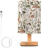 Oarencol Bedside Table Lamp Mushrooms Nightstand Lamp with Wood Vintage Flower Leaves Desk