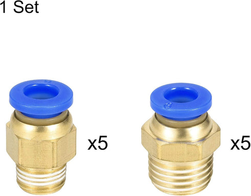 uxcell Air Compressor Tube 4mm(5/32'') ID x 6mm(1/4'') OD x 10m/32.8Ft Blue Pneumatic Hose with 2 Connect Fittings