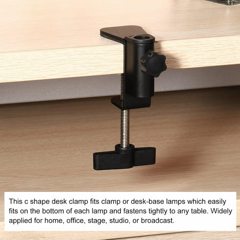 PATIKIL Desk Clamp, 2 Pcs Universal C-Clamp Base with Adjustable Screw for Microphone and Table Lamp Mount Holder