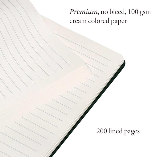 Hardcover Lined Journal with Thick 100 gsm College Ruled Paper, A5 size (8.3 x 5.4 inches), Daily Writing Notebook