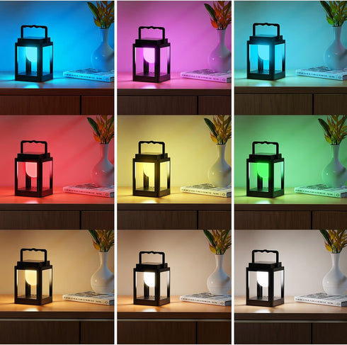 10 Outdoor Solar Table Lamp,Collasis RGB Color Changing Lights,Portable Rechargeable Solar Lantern Waterproof, Touch