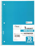 Mead Spiral Notebook, 6 Pack, 1-Subject, Wide Ruled, 70 Sheets per Notebook, 7-1/2" x 10-1/2", Color Varies (73063)