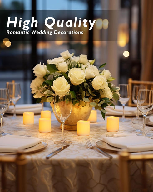 Homemory 12PCS Flickering Flameless Votive Candles, Battery Operated LED Tealight Candles for Wedding, Table (Battery