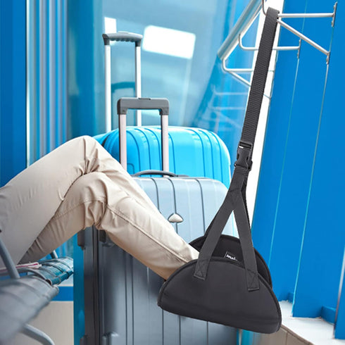 Upgraded Airplane Foot Rest (Premium Memory Foam) - Thickened Super-Size Foot Hammock for Long Flight Travel Essentials