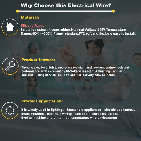 16 AWG Electronic Wire, 66 Feet Silicone Wire, Flexible Tinned Copper Wire, High Temperature Resistance, 33 ft Black