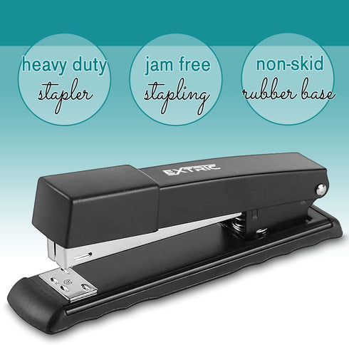 Stapler - 2 Pack Staplers for Desk - Black Stapler Heavy Duty, 25 Sheet Capacity Office Stapler by EXTRIC