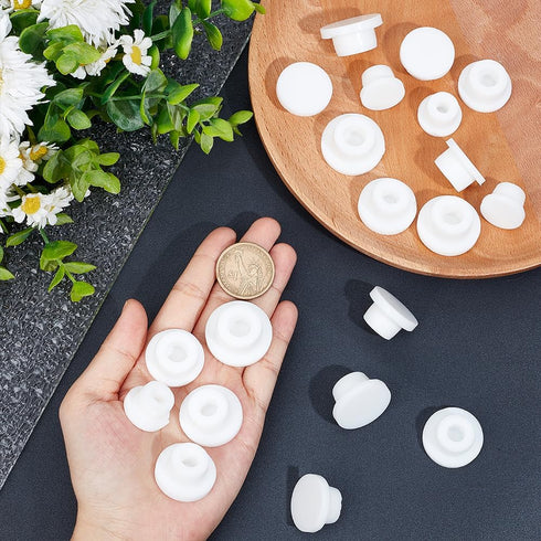 GORGECRAFT 20PCS White Rubber Bottle Stopper, Reusable Replacement Silicone Plug for 15mm to 20mm Bottles