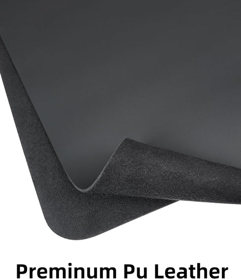 Large Desk Pad Mat, Mouse Pad, Non-Slip PU Leather Desk Blotter, Waterproof Keyboard Mat for Office/Home (Black, 48" x