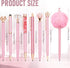 WEMATE 8Pcs Pink Ballpoint Pen Set, Metal Crystal Diamond Glitter Pens for Journaling, Gifts for Women, School, Office