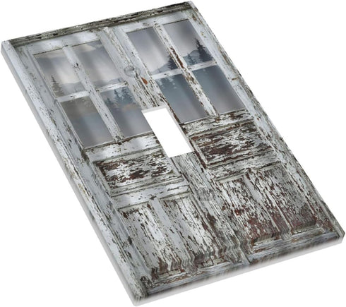 Rustic Farmhouse Decorative Switch Plate Covers, 1 Gang Wall Plate Single Toggle Light Switch Cover Plate for Bedroom