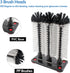 3 Commercial 10.2"x7.3"x3.7" Bonsicoky Long Brush Bar Glass Washer with Suction Base, Brush Cleaner Bristle Brush