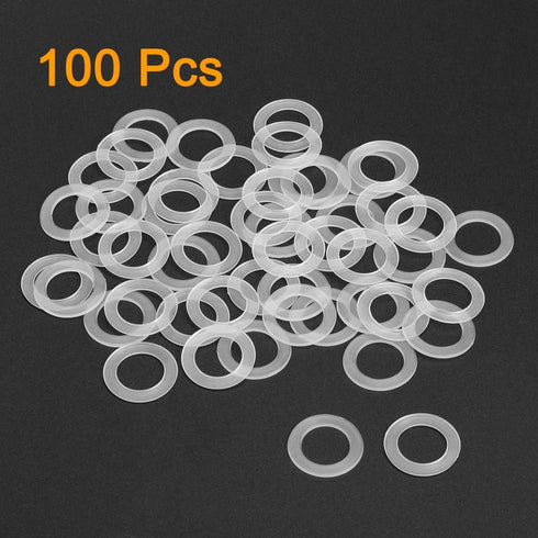 uxcell Nylon Flat Washers M14, 22mm OD, 14mm ID, 1.2mm Thickness, Sealing Gasket for Faucet Pipe Water Hose, Clear,
