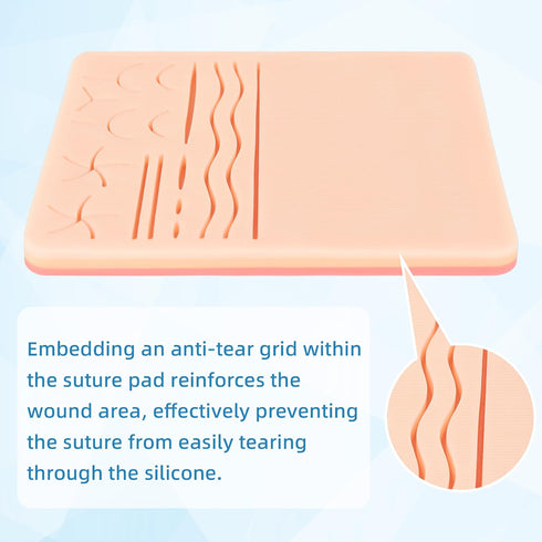 Set, 16 Multi-Functional DIY Suture Pad Dual-Purpose Suture Practice Pad Realistic Three-Layer Silicone Skin Featuring