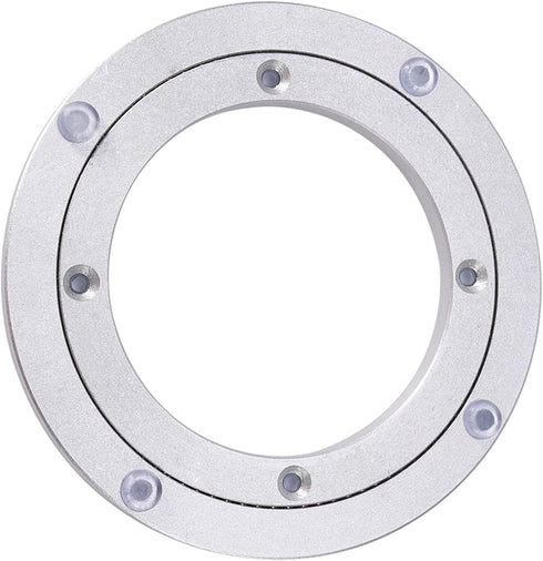 ChiweiJ (8 inches*H8.5MM) Heavy Duty Aluminium Alloy Rotating Bearing Plate, Round Table Turntable for Dining Cake