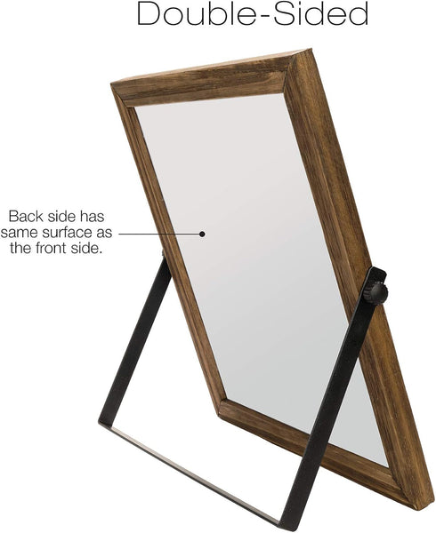 Excello Global Products Rustic Double Sided Whiteboard, 11" x 11", Reversible, Magnetic, Portable Easel Board