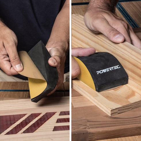 POWERTEC 71724 5 inch Sanding Block Hand Sander for Woodworking, Furniture Restoration, Sanders and Polishing