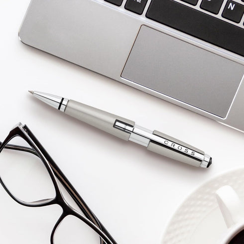Cross Edge Pen, Medium 0.7 mm, Black Ink, Titanium Barrel (AT05555)