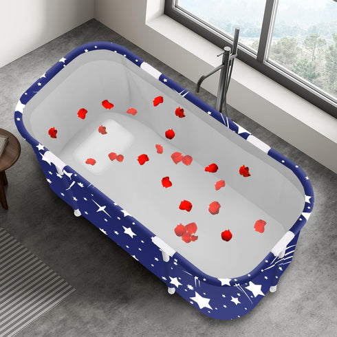 47.2x19.7x21.7inch Portable Foldable Bathtub,Foldable Soaking Bathtub for Adults, Freestanding Bathtubs, Hot Bath Tub