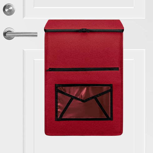 Indoor Mail Slot Catcher Bag, High Capacity Felt Mail Slot Cover, Red Mail Bag, Home Hardware Accessories