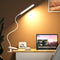 Desk Lamp, 1500mAh Dimmable Reading Lamp with Clamp and Type-C Charging Port, Adjustable Flexible Light for Home Office