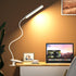 Desk Lamp, 1500mAh Dimmable Reading Lamp with Clamp and Type-C Charging Port, Adjustable Flexible Light for Home Office