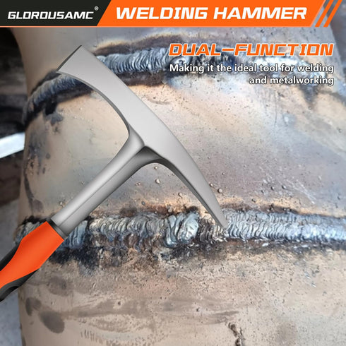 glorousamc Hammer,28oz Hammer Set Welding/Chipping Professional Slag Removal and Wire Brush Forged Steel Construction