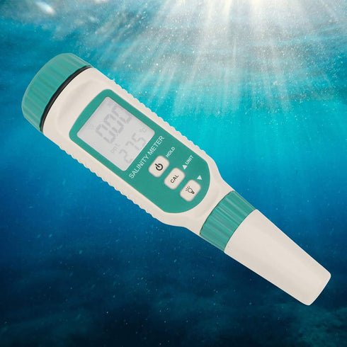 SMART SENSOR Digital Salinity Meter, Waterproof Handheld Tester with Backlight LCD for Water Monitoring