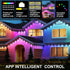 50ft 30 Bulbs 100+ IP67 Permanent Outdoor Eaves Lights, with RGB LED for Festive Decor, Scene Options, Waterproof