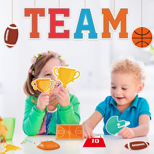 Sports Cutouts, Sport Balls Paper Decorations for Classroom, Themed Birthday Party Supplies for Kids