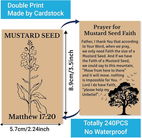 Fankya 240pcs Mustard Seed Cards Gospel Tracts Religious Christian Roman Road Salvation Tract Serenity Prayer Pocket