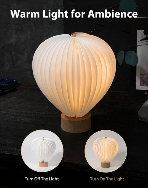 Ba suns Light,Dimmable decor,1200 Hot Air Balloon Warm Night Touch Lamp for Bedroom,Portable Table Bedside Lamp,hot air