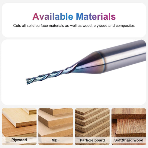 1/16 Inch 1/4 Inch SpeTool Down Cut CNC Router Bits Shank Carbide Spiral Downcut End Mill for Wood Inlay Slot Carving