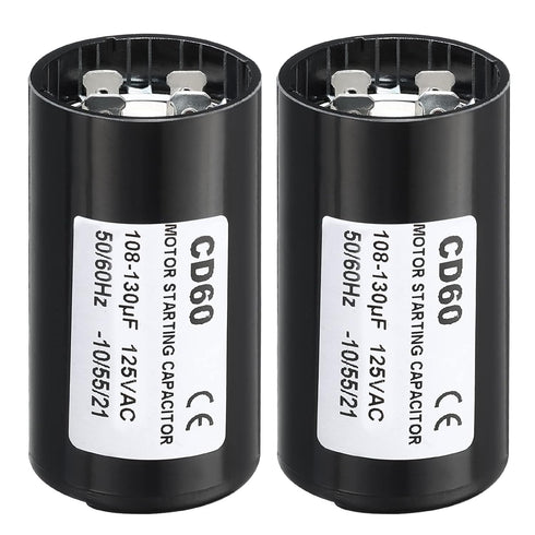 PATIKIL Motor Start Capacitor, 2 Pack 108-130uF/Mfd 125V 50/60Hz CD60 Run Capacitor for Electric Motor