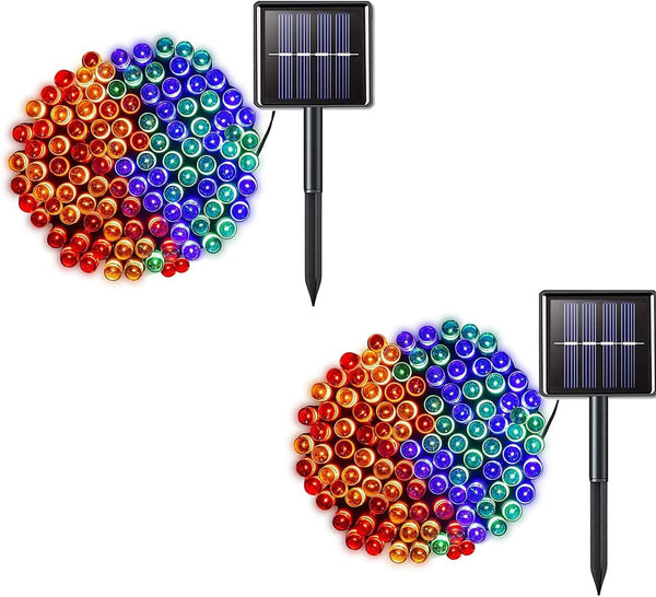 2 Pack 200 LED Solar String Lights, 85.2ft 8 Modes Solar String