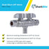 SharkBite 1/2 x 3/8 x 3/8 Inch Brass Crimp Angle Stop Valve, Dual Shut Off, PEX Pipe