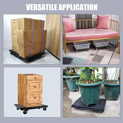 BJSSBJH 4 440lbs (1, Furniture Dolly, Portable Furniture Movers with Wheels Heavy Duty Flat Dolly for Moving Furnitures