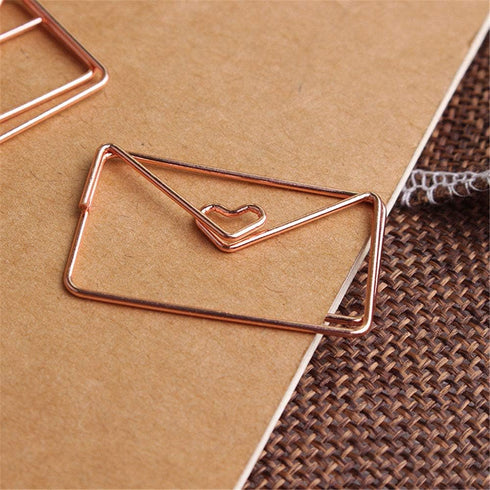 Envelope Shape Small Paper Clips, Cute Funny Bookmark Marking Clips for Office School Wedding Party Decoration, 20 pcs
