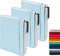 feela 3 Pack Pocket Small Notebook Journals, Mini Memo Notepad with Pen Holder for Women Girls, Light Blue