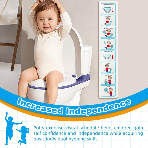 Flylin Potty Training Visual Schedule, Toilet Training Chart with Adhesive Backing for Toddlers, Daily Routine Progress
