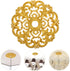 12 Inch Amosfun Gold Ceiling Medallion European Style Hollow Carved Round Base for Chandelier Home Lighting Fixtures