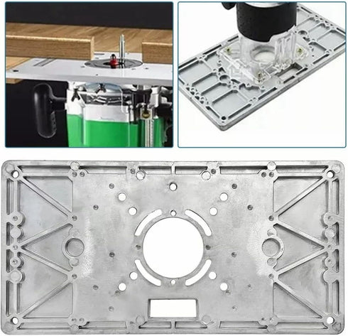 Router Trimmer Woodworking Tool - Aluminium Alloy Router Table Insert Plate for Bench Trimming