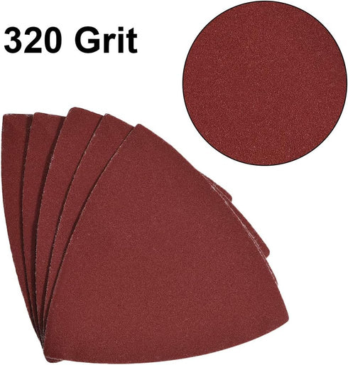 uxcell Detail Sander Sandpaper, Triangular Sanding Paper, Hook and Loop Pads, Triangle Oscillating Multi Tool, 320 Grits