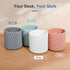Desk Pencil Holder - 360° Rotation, 5 Slot Supplies for Women, Aesthetic Office Accessories (Grey)