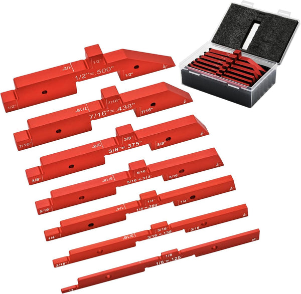 QYQRQF Router Table Set Up Bars, 7pcs Aluminum Precision Setup Blocks Height Gauge