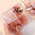 Binder Clips Paper Clips Push Pins Sets with Box for Office, School and Home Supplies (Rose Gold)